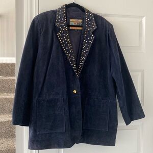 Genuine Suede Studded Blazer